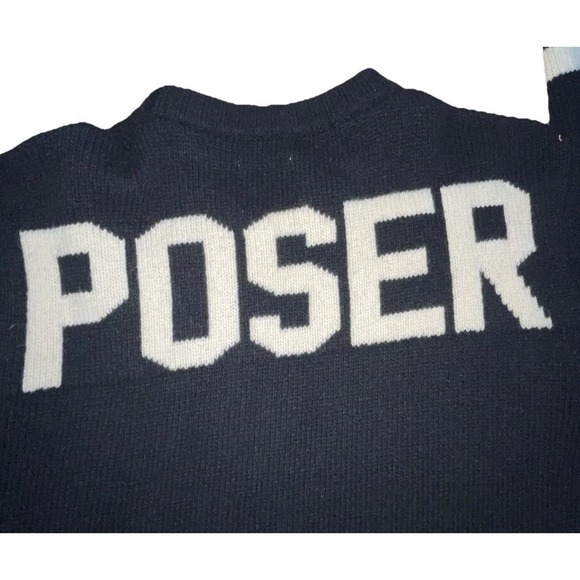 UNIF DIE POSER Sweater 00s Rare Y2K Oversized Intarsia Knit Large - Picture 4 of 9